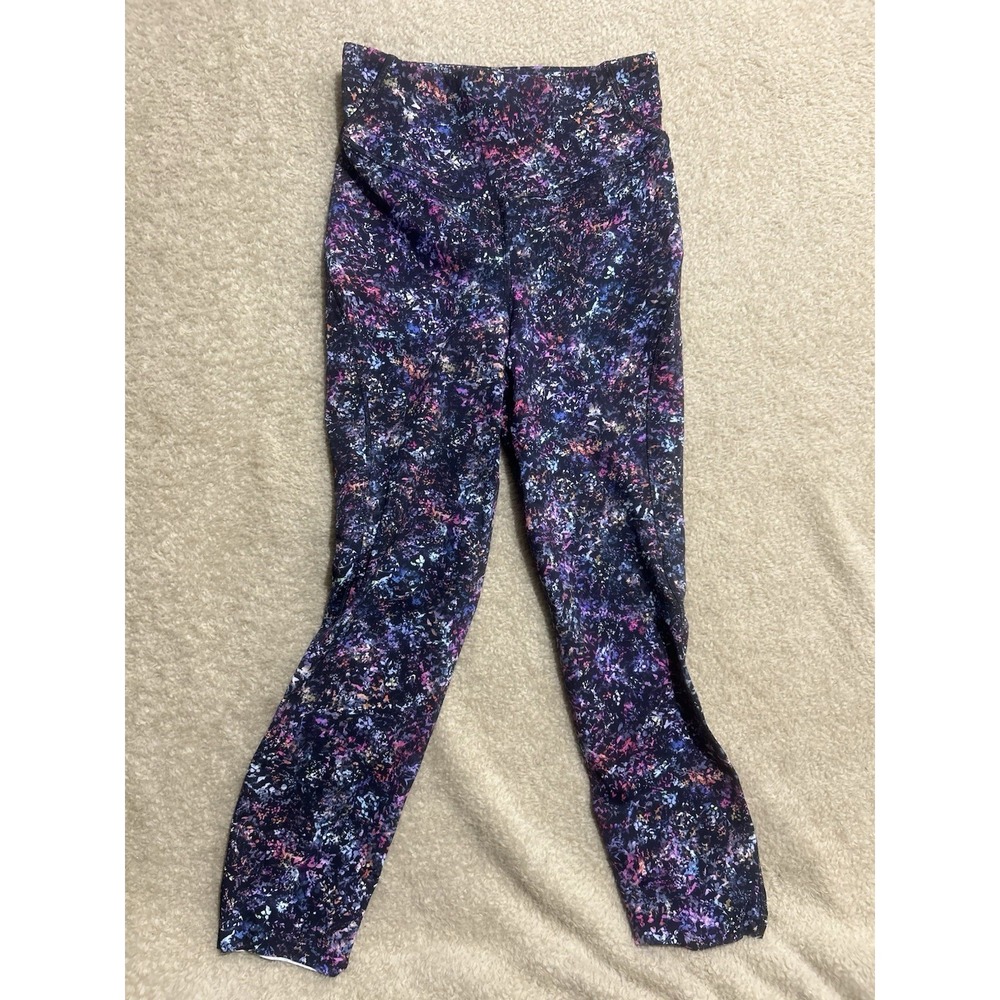 Lululemon Leggings LW6BR4S Back Pocket Floral Splat Black Women's Size 4 Active
